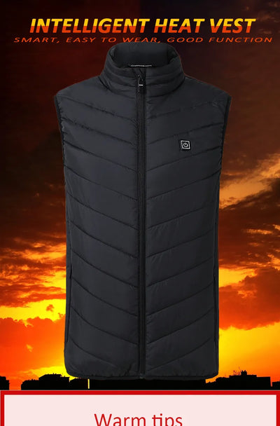 Men USB Infrared 17 Heating Areas Vest Jacket Men Winter Electric Heated Vest For Golf, Sports, Hiking (runs small, sizes up to 5XL)