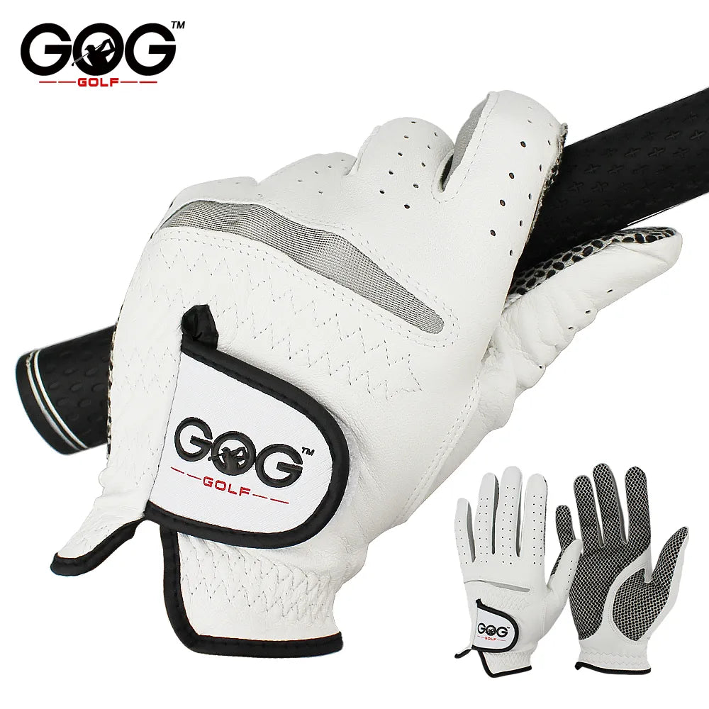 Pack 1 Pcs Golf Gloves Men Left/Right Hand Soft Breathable Pure Sheepskin Genuine Leather With Anti-Slip Granules Men Golf Glove