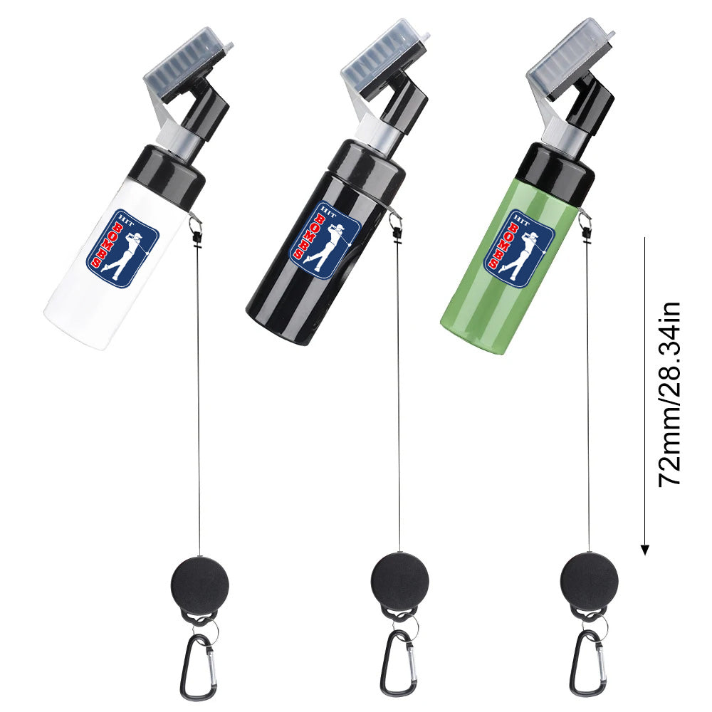 Golf club head cleaning groove brush with retractable buckle for easy carrying Clean golf club brush with leakproof liquid stora