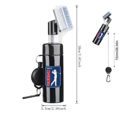 Golf club head cleaning groove brush with retractable buckle for easy carrying Clean golf club brush with leakproof liquid stora