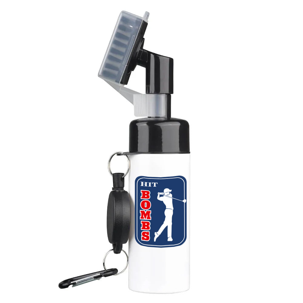 Golf club head cleaning groove brush with retractable buckle for easy carrying Clean golf club brush with leakproof liquid stora