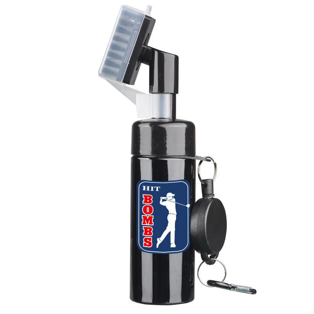 Golf club head cleaning groove brush with retractable buckle for easy carrying Clean golf club brush with leakproof liquid stora