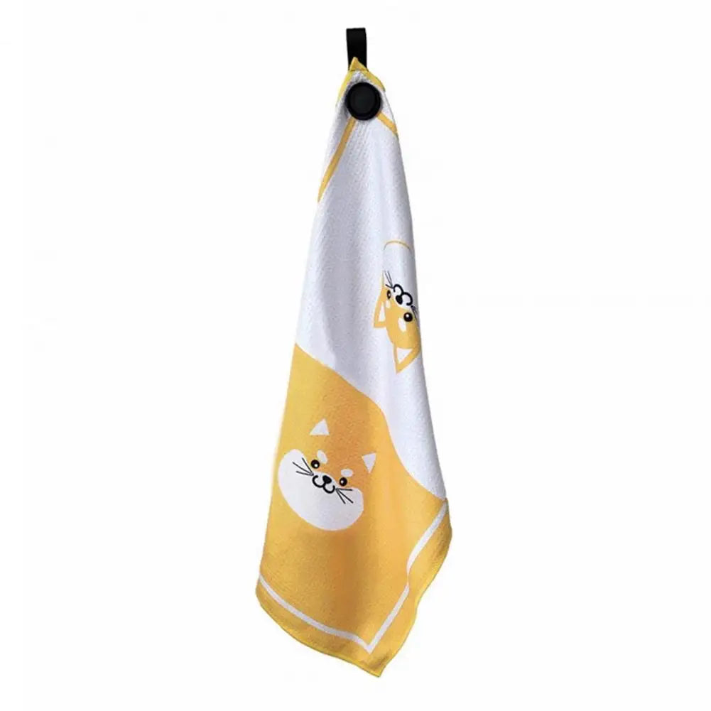 Golf Club Magnetic Towel Holder Microfiber Waffle Golf Towel with Strong Magnet for Golf Bags Printed Ball Cleaner Men Women Bag