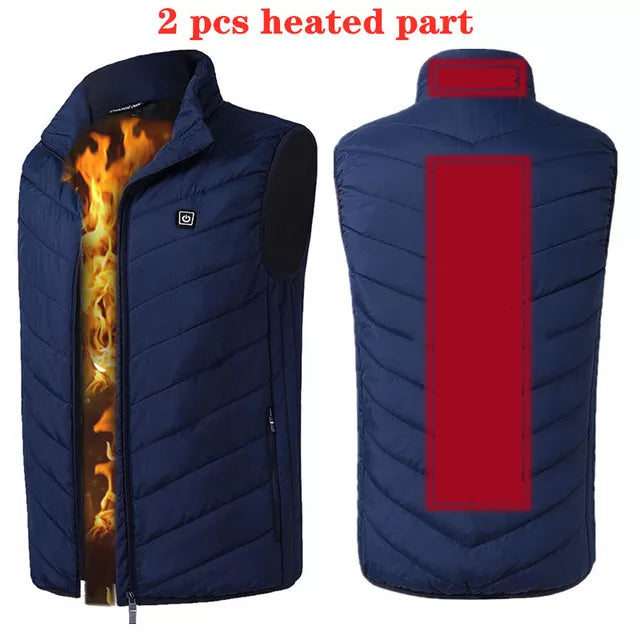 Men USB Infrared 17 Heating Areas Vest Jacket Men Winter Electric Heated Vest For Golf, Sports, Hiking (runs small, sizes up to 5XL)