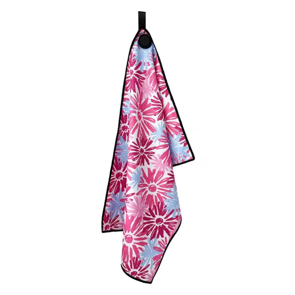 Golf Club Magnetic Towel Holder Microfiber Waffle Golf Towel with Strong Magnet for Golf Bags Printed Ball Cleaner Men Women Bag