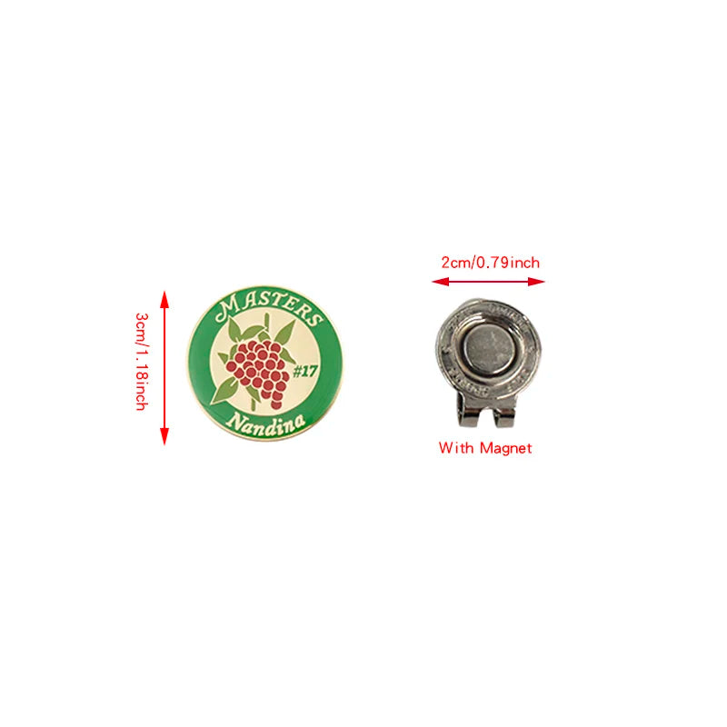 Masters Augusta Georgia Golf Ball Marker with Magnetic Golf Hat Clip Marker 1Pcs Golf Hat Clip Magnetic Golf Cap Clips