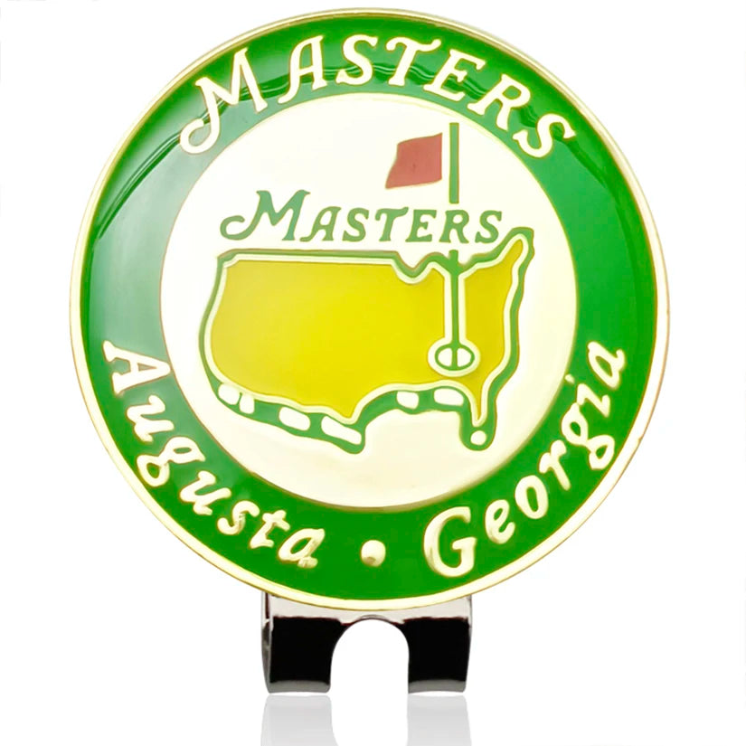 The Masters Augusta Georgia Golf Ball Marker with Magnetic Golf Hat Clip Marker US Map