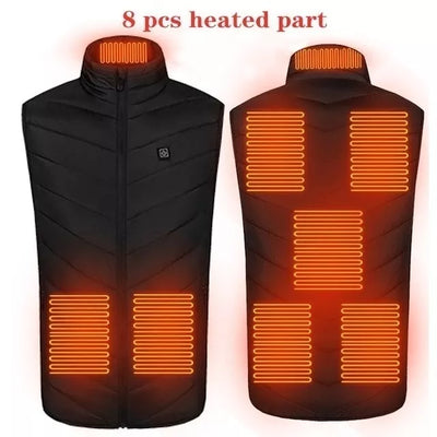 Men USB Infrared 17 Heating Areas Vest Jacket Men Winter Electric Heated Vest For Golf, Sports, Hiking (runs small, sizes up to 5XL)