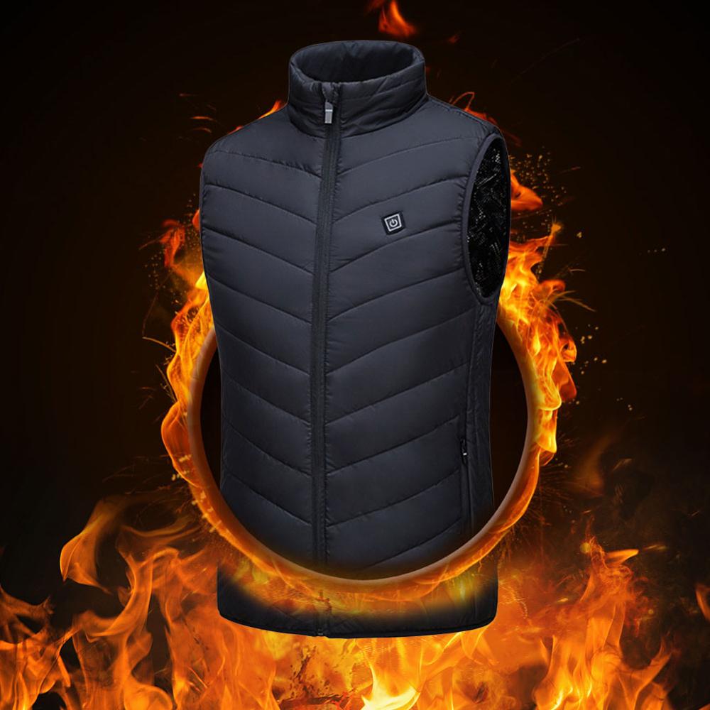 Heating vest washable USB charging heating warm vest three-speed control temperature heated jacket outdoor camping hiking golf