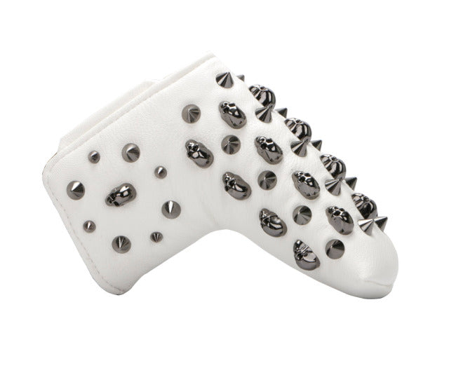 Golf Head Cover Skull Rivets PU Leather For Driver Fairway #3 #5 Hybrids Free Shipping