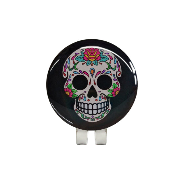 New Black Skull Golf Ball Marker Hat Clip Magnet Alloy Golf Mark Magnetic Cap Clip Halloween Cool Design Accessories Drop Ship