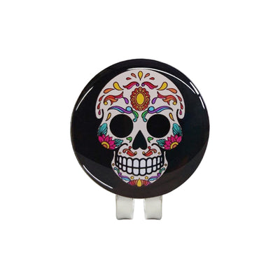 New Black Skull Golf Ball Marker Hat Clip Magnet Alloy Golf Mark Magnetic Cap Clip Halloween Cool Design Accessories Drop Ship